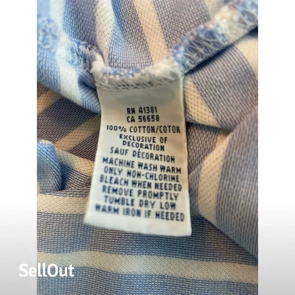 Ralph Lauren Men's XL Blue Striped Polo Shirt Short Sleeve
